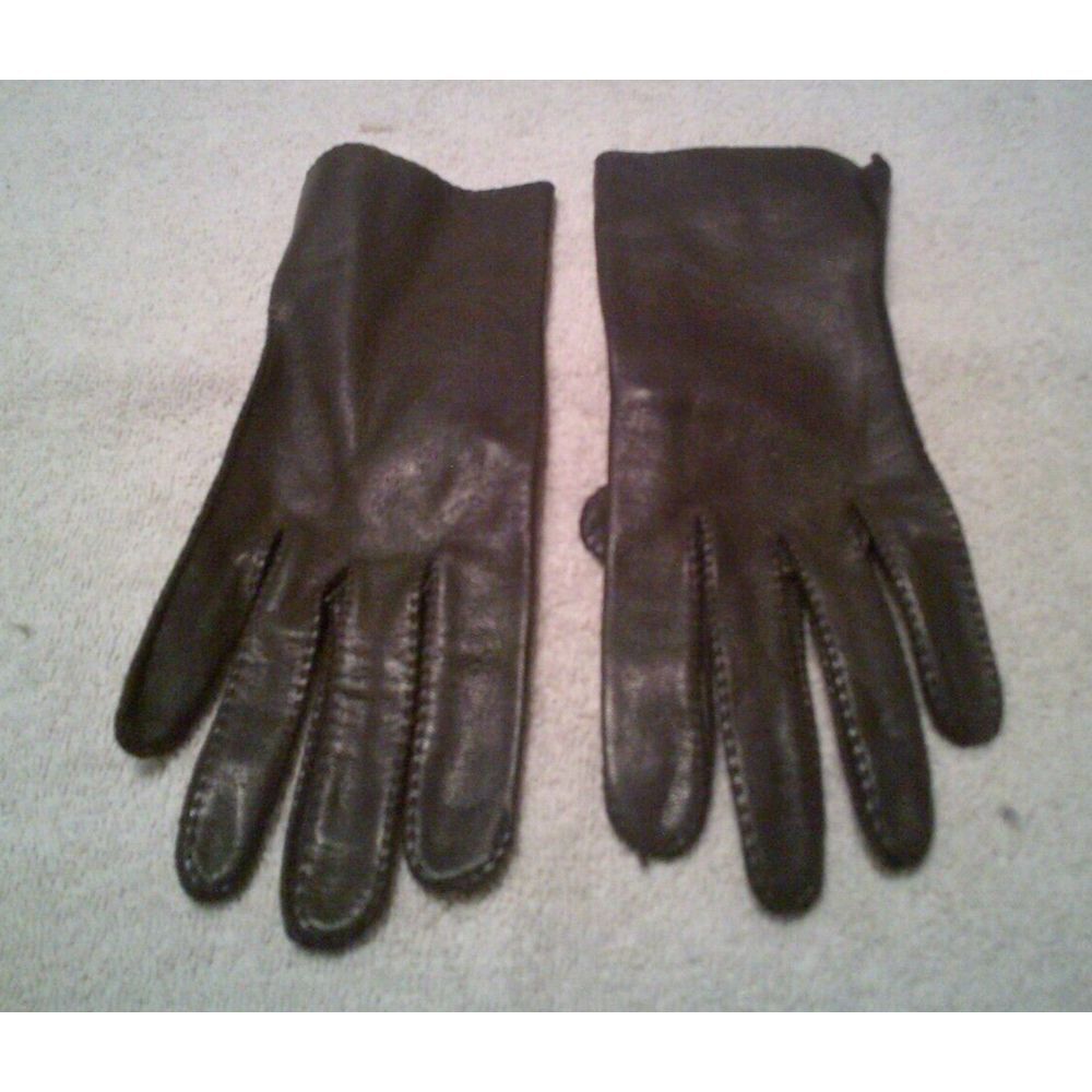 Vintage 9 1/4" Brown‎ Leather Gloves